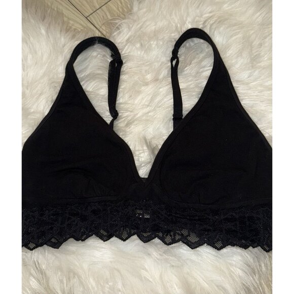 Vintage Cosabella Triangle Bralette Bra Lace Unpadded WF Womens M Medium Black - Picture 3 of 5